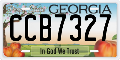 GA license plate CCB7327
