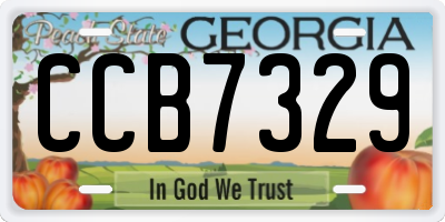 GA license plate CCB7329