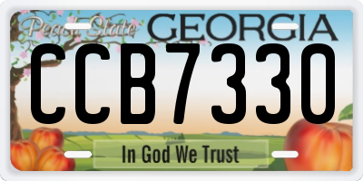 GA license plate CCB7330