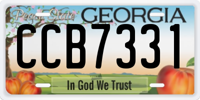 GA license plate CCB7331