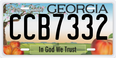 GA license plate CCB7332