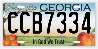 GA license plate CCB7334