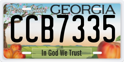 GA license plate CCB7335