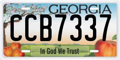 GA license plate CCB7337