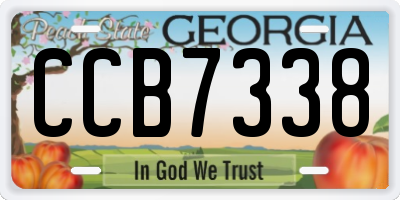 GA license plate CCB7338