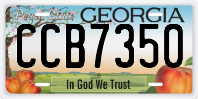 GA license plate CCB7350