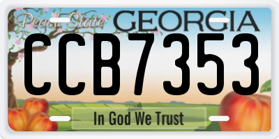 GA license plate CCB7353