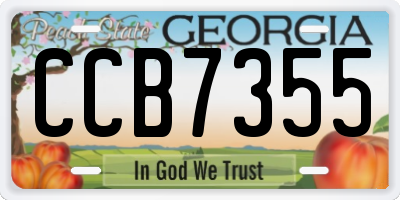 GA license plate CCB7355