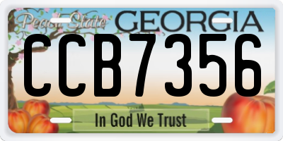 GA license plate CCB7356