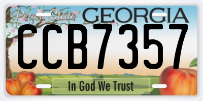 GA license plate CCB7357