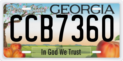 GA license plate CCB7360