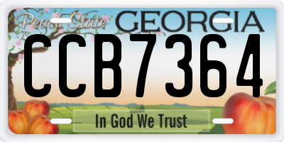 GA license plate CCB7364