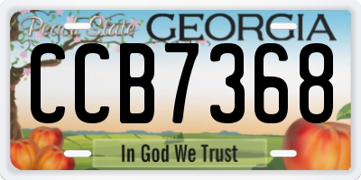 GA license plate CCB7368