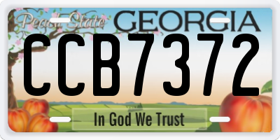 GA license plate CCB7372