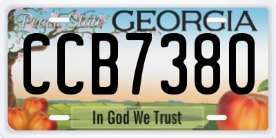 GA license plate CCB7380
