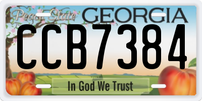 GA license plate CCB7384