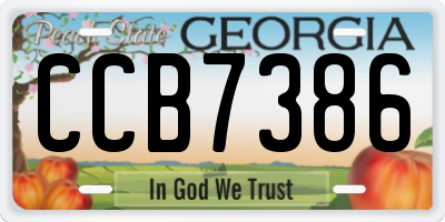 GA license plate CCB7386
