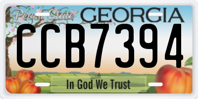 GA license plate CCB7394