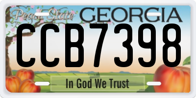 GA license plate CCB7398