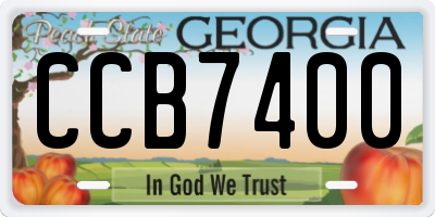 GA license plate CCB7400