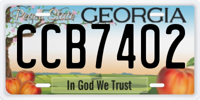 GA license plate CCB7402