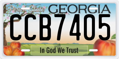 GA license plate CCB7405