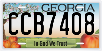 GA license plate CCB7408