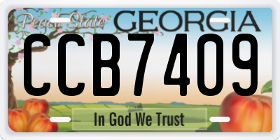 GA license plate CCB7409