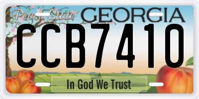 GA license plate CCB7410