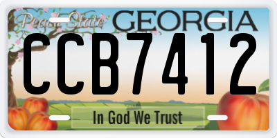 GA license plate CCB7412