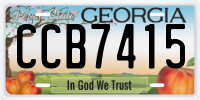 GA license plate CCB7415