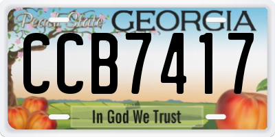 GA license plate CCB7417