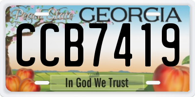 GA license plate CCB7419