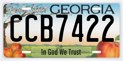 GA license plate CCB7422