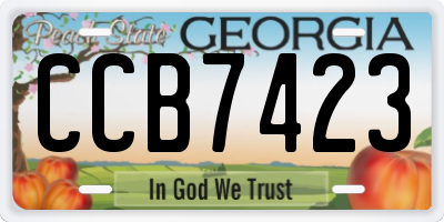 GA license plate CCB7423