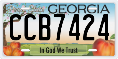 GA license plate CCB7424