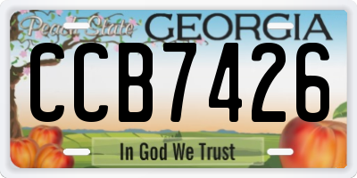 GA license plate CCB7426