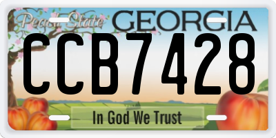 GA license plate CCB7428