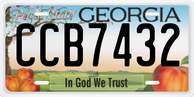 GA license plate CCB7432