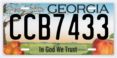 GA license plate CCB7433