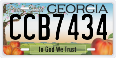 GA license plate CCB7434