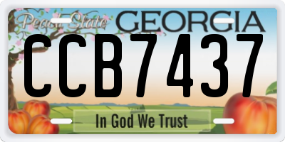 GA license plate CCB7437
