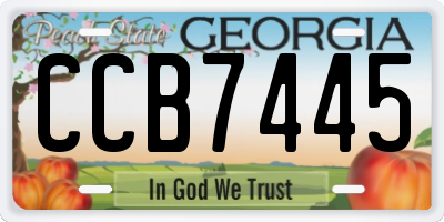GA license plate CCB7445
