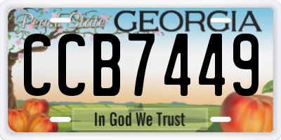 GA license plate CCB7449