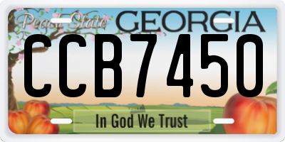 GA license plate CCB7450
