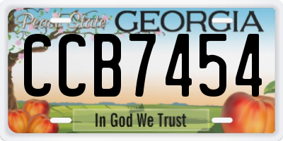 GA license plate CCB7454