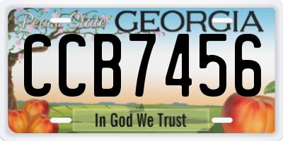 GA license plate CCB7456