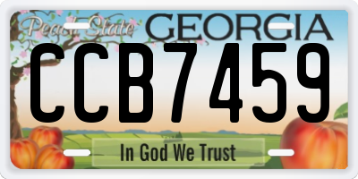 GA license plate CCB7459