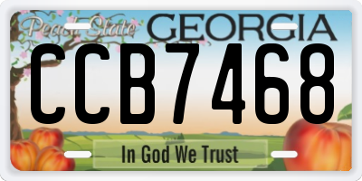 GA license plate CCB7468