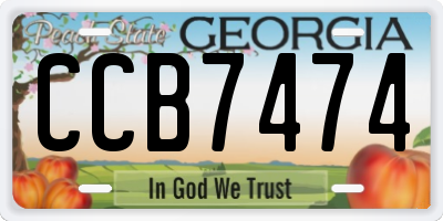 GA license plate CCB7474